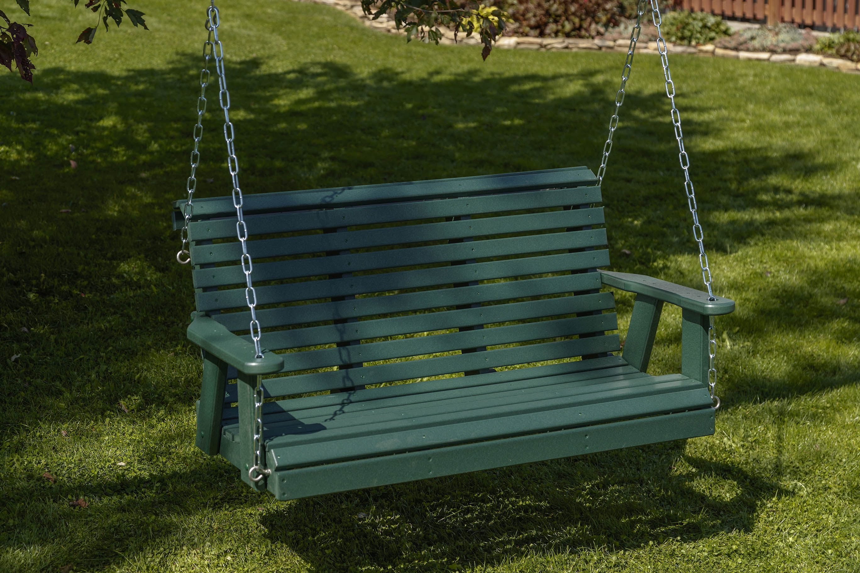 4 Ft Poly Lumber Roll Back Design Porch Swing Everlasting PolyTuf HDPE