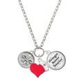 thumbnail image 1 of Delight Jewelry Silvertone Fleur di Lis - Round Seal - Red Heart Nurse Strong Zoe Necklace, 1 of 4