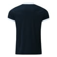 thumbnail image 4 of Charmgo Mens T-shirts Clearance, Men Summer Solid Print T Shirt Turn Down Collar Short Sleeve Tops Golf Shirts for Men, Polo Shirts for Men Navy L, 4 of 4