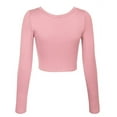 thumbnail image 3 of Long Sleeve Basic Crop Top Round Neck With Stretch, 3 of 164