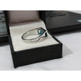 thumbnail image 3 of Topaze Bleue Naturelle, Bague Solitaire Bleue avec Accents, Bague Ronde pour la Rentrée Scolaire Anniversaire pour Elle, Bague Promesse Antique, Bague Minimaliste, 3 of 4