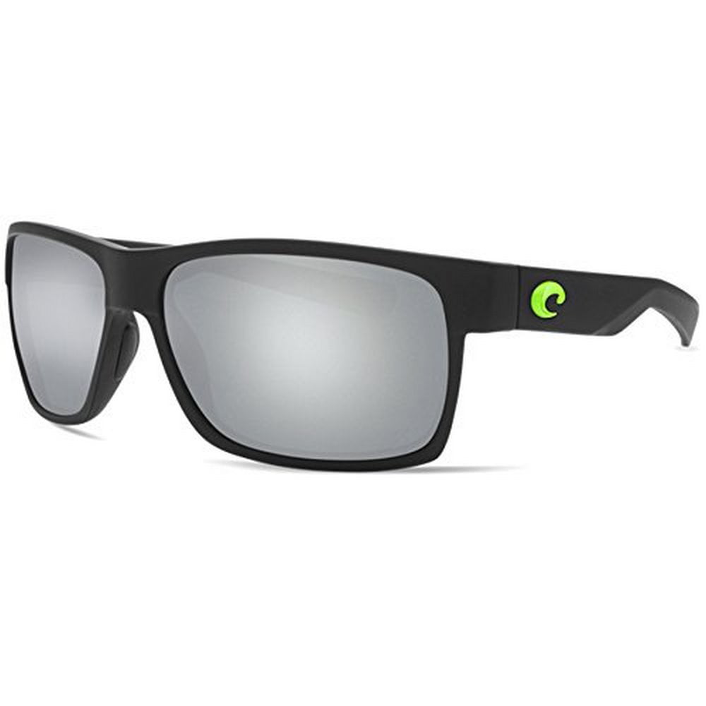 Costa Half Moon Matte Black Frame Silver Mirror 580G Lens Sunglasses - HFM  200 OSGP