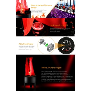 2-Pack Fake Flame Light Machine - LED Red/Blue Flame Effect, 110V, 100W, For Stage, DJ, Parties