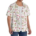 thumbnail image 4 of Xecao offers the Rose Flowers for Men's Casual Short-sleeved Shirt, a button-up collared shirt with a pocket, perfect for beach vacations and yacht travel in the X-Large size., 4 of 7