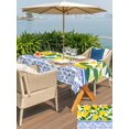 thumbnail image 5 of Outdoor Tablecloth with Umbrella Hole for Patio/Picnic/Party/Camping, Lemon Botanical Waterproof Table Cloth Rectangle Table Cover Washable, Summer Fruit Leaves Blue Floral (52"x 70"), 5 of 8