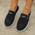 thumbnail image 6 of Women's Canvas Slip-On Loafers with Frayed Edges, Lightweight Comfortable Casual Shoes, Footwear for Everyday Walking and Outdoor Activities Black 42, 6 of 10