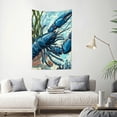 thumbnail image 2 of ZFLMY Blue Lobster Coral Reef Seaweed Print Wall Tapestry Art 40*60in, 2 of 6