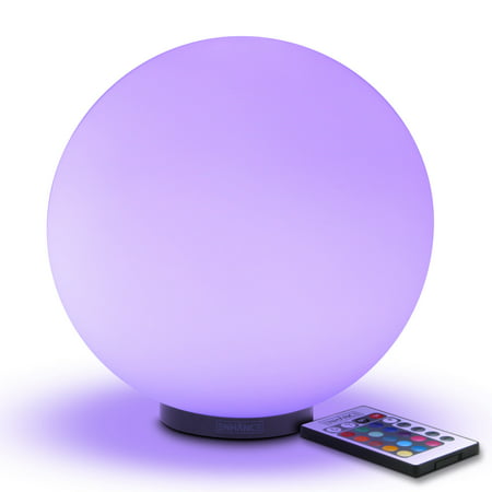 (REFURBISHED) Kid's LED Globe Night Light Ambient Color Changing Glass Mood Lamp with Remote Control - 7.9 inch 4 Lighting Modes & Battery or AC Adapter Power by ENHANCE - Great for Children & (Best Mood Enhancing Lights)