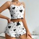 thumbnail image 1 of MKLEKYY conjunto de Pijama Deportivo para Mujer, Camisola, Lencería, Top y Pantalones Cortos con Estampado de Lechuga, 1 of 3