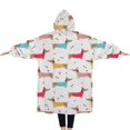 thumbnail image 2 of Oversized Wearable Blanket Hoodie,Colorful Funny Dachshund Sherpa Blanket Hoodie with Super Pockets,Super Warm Fuzzy Pullover for Women & Men, 2 of 6
