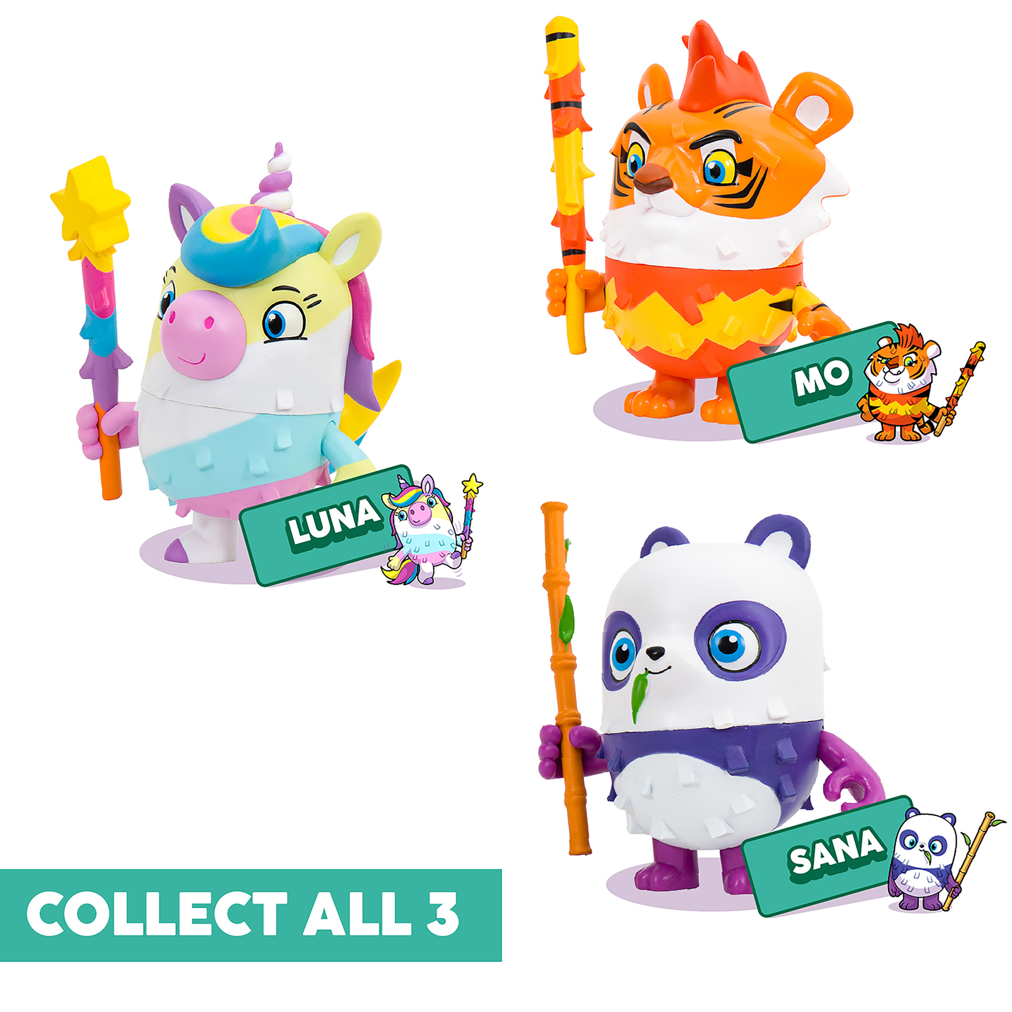 Pinata Box - Luna the Unicorn Figure 5" Pinata Character W/ Stick