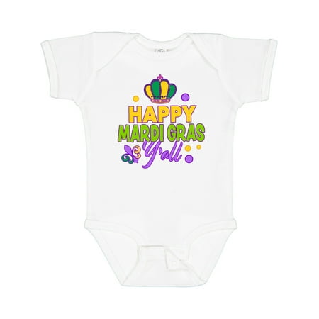

Inktastic Happy Mardi Gras Y all with Crown Gift Baby Boy or Baby Girl Bodysuit