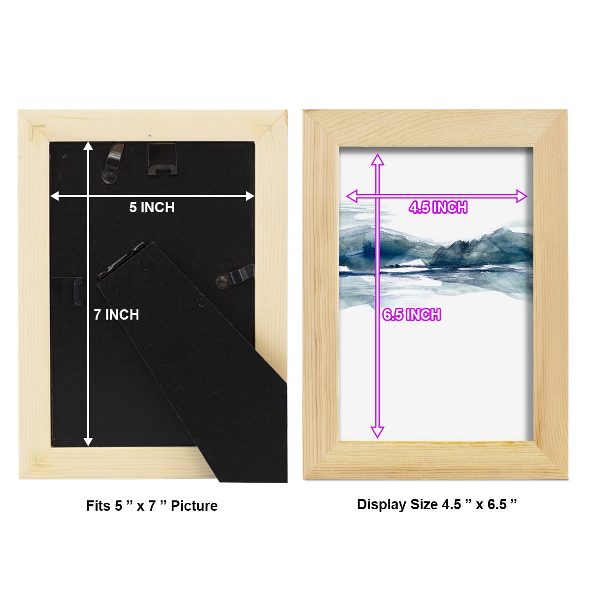 Stark Horizon II - Framed Print w/glass - Natural Wood