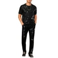 thumbnail image 2 of INSPIRE CHIC T Shirt for Men's Short Sleeve Round Neck Regular Fit Party Club Sparkly Disco Tee Top 2XL Black, 2 of 4