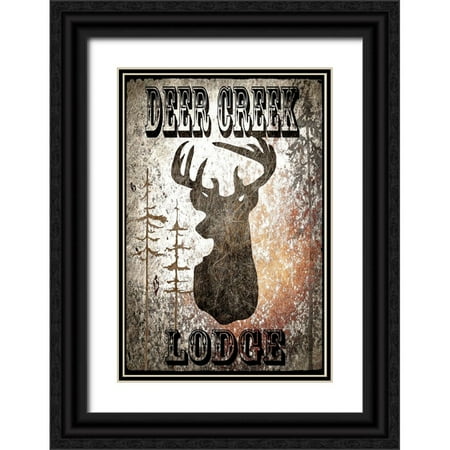 LightBoxJournal 11x14 Black Ornate Wood Framed with Double Matting Museum Art Print Titled - Lodge Deer Creek Lodge
