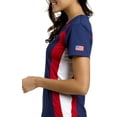 thumbnail image 2 of Allure by White Cross Women's USA V-Neck Contrast Stretch Side Panel Solid Scrub Top, 2 of 3