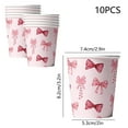 thumbnail image 3 of chaungfeng 10 Pcs Disposable Bow-ties Paper Cups, Bow-themed Party Decorations Cups for Bridal Showers Birthday Parties Valentine's Day Decor, 3 of 6