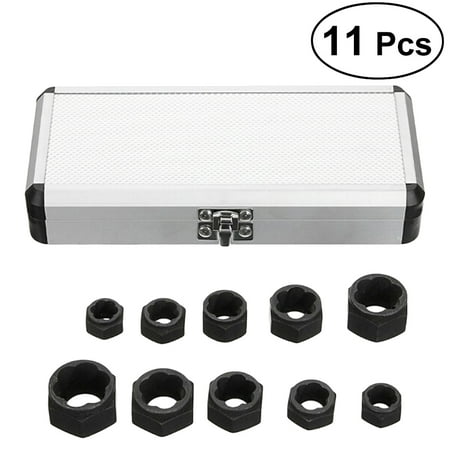 

11Pcs Damaged Nut Extractor Set Bolts Remover Extractor for Easily Remove Stripped Broken or Damaged Hardness Nuts