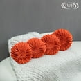 thumbnail image 4 of JWH 3D Handmade Round Decorative Wool Flower Throw Pillow Cushion 14 inch Orange, 4 of 9