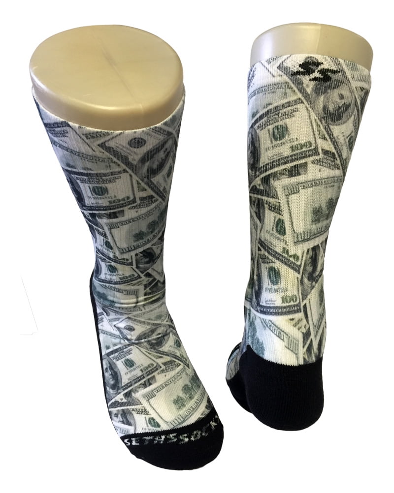 Seths Socks Custom Money Athletic Crew Socks Medium