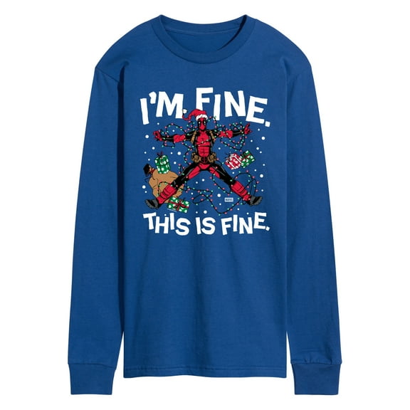 Marvel - Im Fine Deadpool - Men's Long Sleeve Graphic T-Shirt