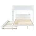 thumbnail image 4 of Bunk Bed with Twin size Trundle, Storage and Desk for Boys/Girls/Teens Bedroom, Low Wood Bed Frame with Safety Guardrail, No Box Spring Needed with Trundle, 4 of 10