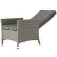 thumbnail image 1 of Fauteuil Inclinable d'Extérieur en Osier Gris avec Dossier Réglable 105°-150°, Coussin Épais Rembourré, Cadre en Acier Enduit de Poudre, Chaise Longue de Patio Résistante aux Intempéries pour Jardin et Bord de Piscine, 1 of 7