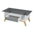 thumbnail image 6 of Furniture of America Edwine Glass Top Coffee Table, Gray, 6 of 7