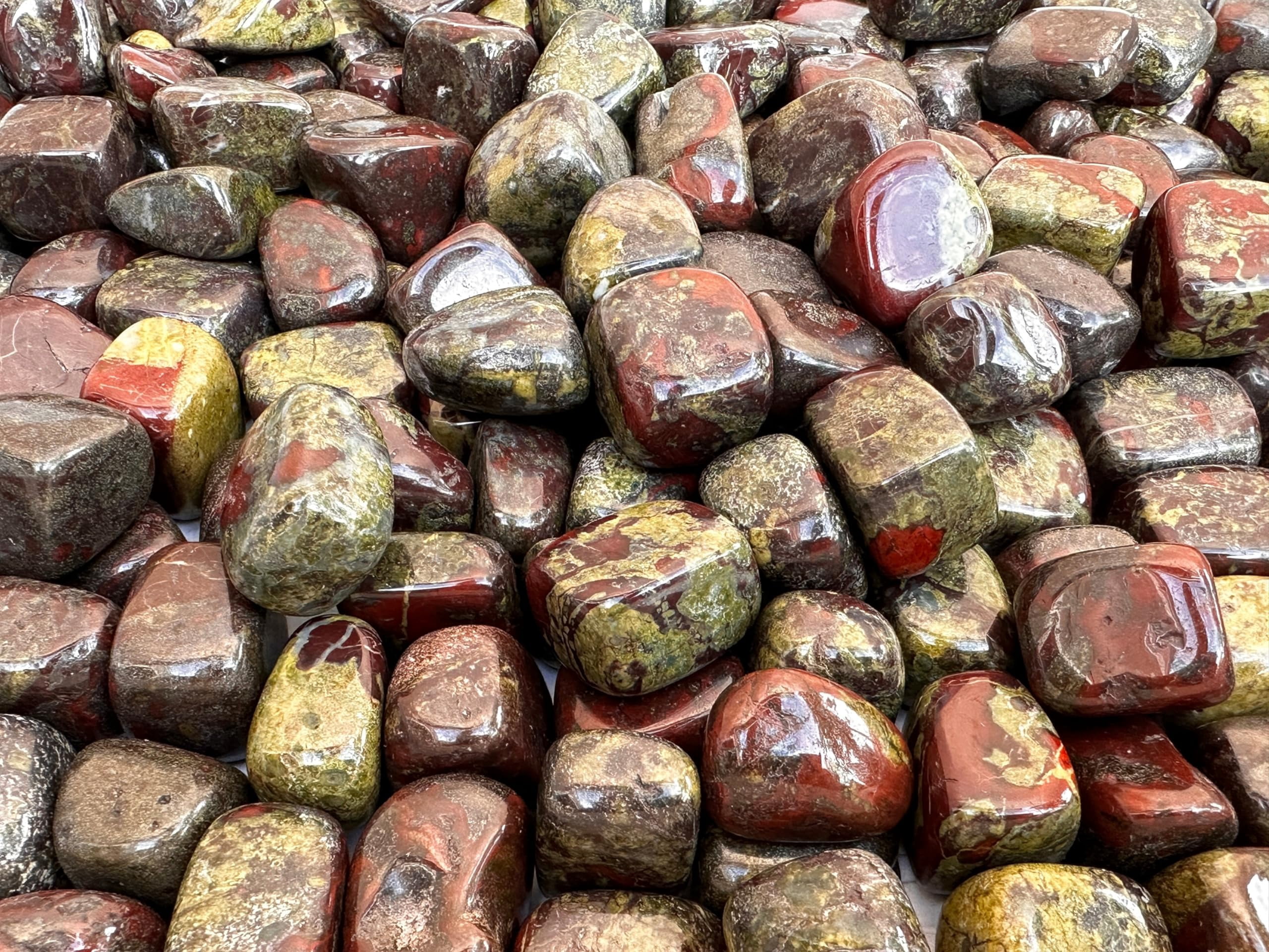 Dragon Blood Jasper Tumbled Stones, Polished Dragon Blood Jasper Gemstone, Dragon Blood Jasper Healing Crystals (Dragon Blood Jasper, 1 Pound)