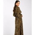 thumbnail image 6 of Brown Animal Printed Long Sleeve Midi Dress, 6 of 8