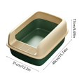 thumbnail image 3 of Semi-Closed High Sided Cat Litter Box, Detachable Scatter Guard, Anti-Splashing Sturdy Kitty Litter Pan, with Spoon Filter for Odor Control, Easy Clean Litter Box, 3 of 6