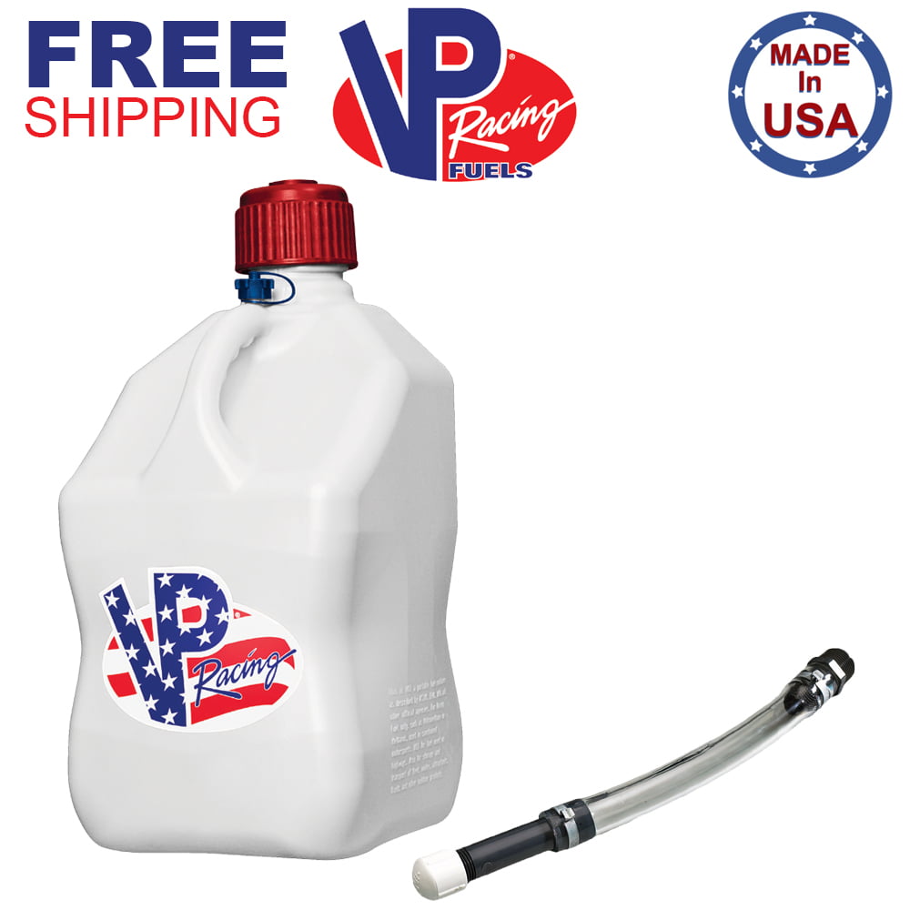 2 Pack VP 5 Gallon White Racing Fuel Gas Can/Utility Water Jug/Jerry Container 
