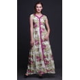 thumbnail image 2 of Bimba Robe Longue Florale pour Femme, Fête, Col en V, Fente avant, Sans Manches, Maxi, Très Petit, 2 of 5