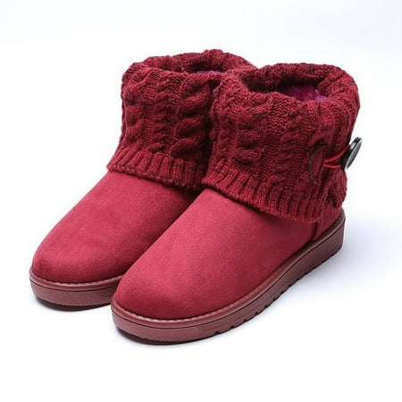 

Aizonme Women s Calf Button Knit Sweater Boots