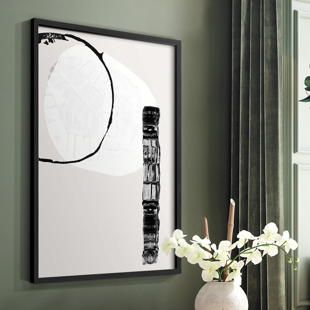 Zen Shapes II Framed Print - Solid Wood in Single Picture Frame Solid Wood 2 Framed Print