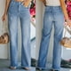 thumbnail image 5 of Gibobby Jeans mujer cintura alta Pantalones vaqueros de color liso para mujer, pantalones vaqueros elásticos con botones ajustados en la cintura para mujer(Azul,G), 5 of 5