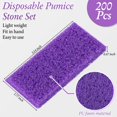 thumbnail image 2 of Depurador de pies desechable Pumice Stone Dunzy, 200 unidades, color morado, 2 of 5