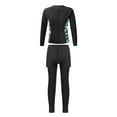 thumbnail image 5 of Jhaoyu Kids Girls 3 Piece Long Sleeve Rash Guard Swimsuit Sets Zipper Swim Top with Bottoms Pants Black 12, 5 of 7