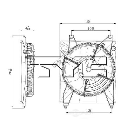 TYC 611020 A/C Condenser Fan Assembly Fits select: 2006-2010 KIA SEDONA, 2007-2008 HYUNDAI ENTOURAGE