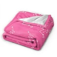 thumbnail image 2 of DouZhe Ultra-Soft Micro Fleece Lightweight Flannel Bed Blanket, Pink Doodle Background Print Cozy Warm Throw Blankets, 60"x50", 2 of 7