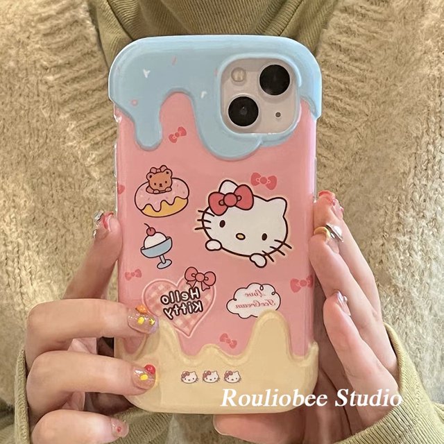 Funda De Teléfono De Gato KT Rosa De Dibujos Animados Para iphone14promax/13/12/11/XR/XS/XSMAX/7/8PLUS-DINUO