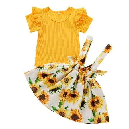 

Cathalem Baby Girl Blanket Toddler Tops Outfits Fly Sleeve Tops Daily 3PCS Outfits Infant Clothes Set Juniors Tops for Teen Girls Childrenscostume Yellow 2-3 Years