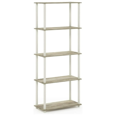 

Galaxera Turn-N-Tube 5-Tier Multipurpose Shelf / Display Rack / Storage Shelf / Bookshelf Round Tubes Sonoma Oak/White