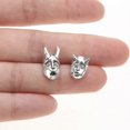 thumbnail image 2 of Gothic Devil Prajna Skull Earrings Studs Punk Horned Demon Baby Face Stud Earrings Evil Studs Jewelry for Party Prom, 2 of 4