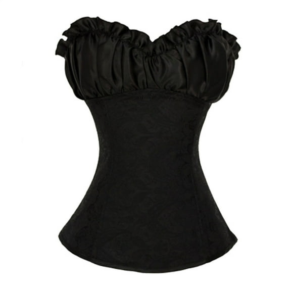 Grebrafan Corset With Straps Cosplay Masquerade Bustier Top Black S