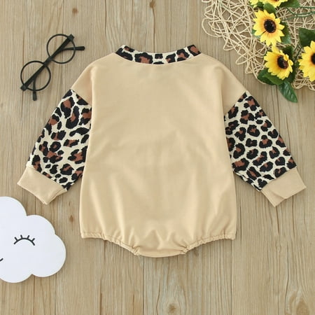 

Gubotare Baby Bodysuit Baby Boy Bear Clothes Boys Hoodie Romper Fall Winter Bodysuits Beige 3-6 Months