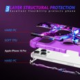 thumbnail image 4 of Meshine Phone Case for iPhone 16 Pro,Butterfly Glow in The Dark Three Layer Heavy Duty Shockproof Full Body Protection Hard Plastic Bumper+Soft Silicone Protective Case,Deep Purple, 4 of 8