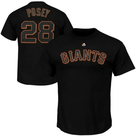 Majestic Buster Posey San Francisco Giants Black Youth Jersey Name and Number T-shirt Large