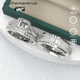 thumbnail image 3 of Wedding Ring Sets His And Hers Couples Women 925 Sterling Silver Moissanite Man Titanium Wedding Bands, 3 of 6