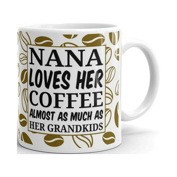 11 oz Gifts for Grandma Nana Loves her Coffee Almost as much as her Grandkids Coffee Ceramic Tea Mug